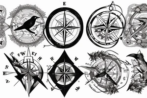 Raven and a compass tattoo idea