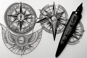 Raven and a compass tattoo idea