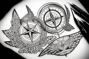 Raven and a compass tattoo idea