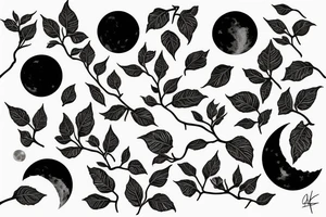 the moon with bougainvillea tattoo idea