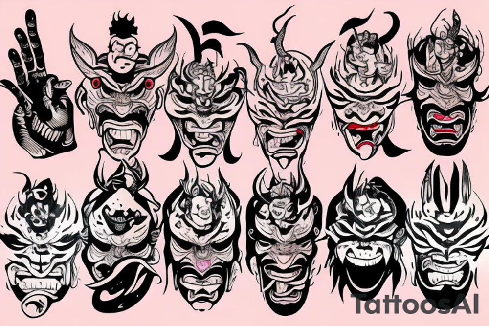 hannya mask hand tattoo tattoo idea