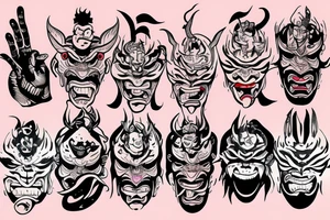 hannya mask hand tattoo tattoo idea