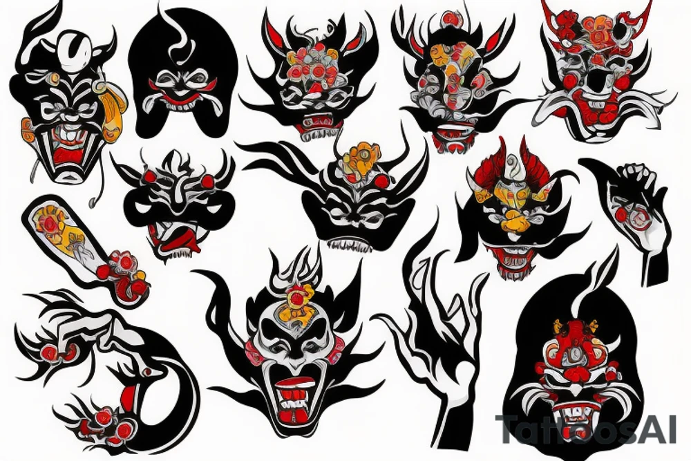 hannya mask hand tattoo tattoo idea