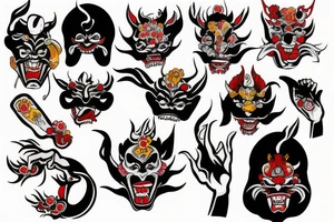 hannya mask hand tattoo tattoo idea
