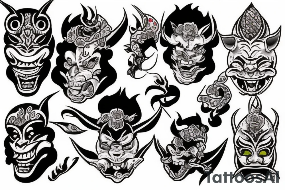 hannya mask tattoo idea