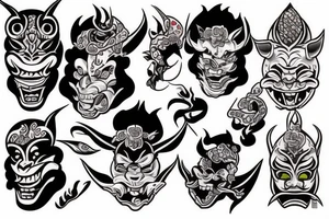 hannya mask tattoo idea