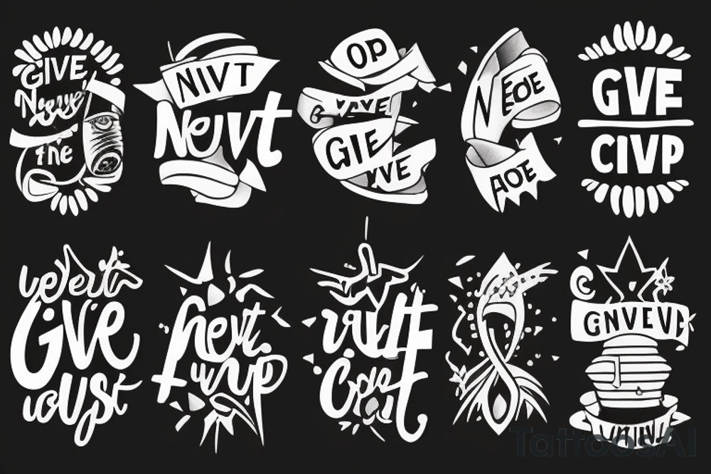 Never give up tattoo idea