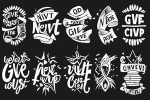 Never give up tattoo idea