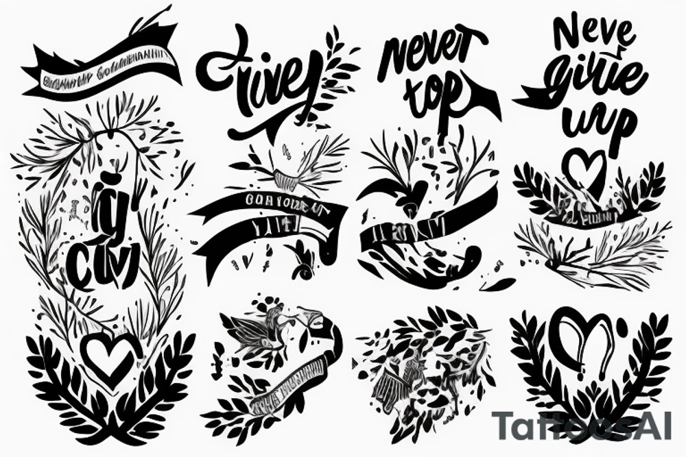 Never give up tattoo idea