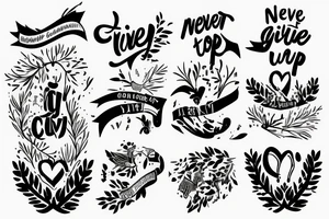 Never give up tattoo idea