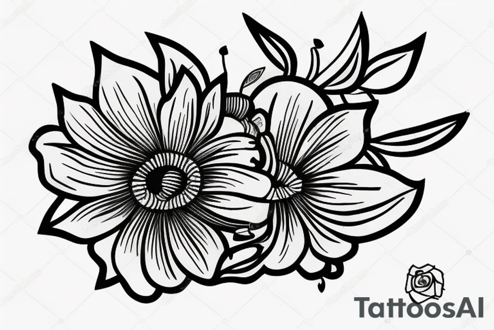 A flower rising from cracks in a rock tattoo idea
