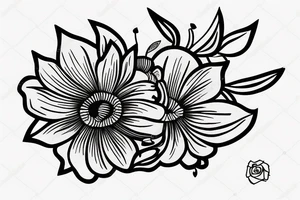 A flower rising from cracks in a rock tattoo idea