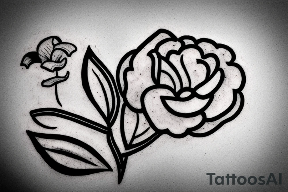 A flower rising from cracks in a rock tattoo idea