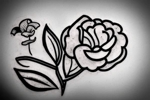 A flower rising from cracks in a rock tattoo idea