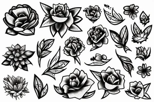 A flower rising from cracks in a rock tattoo idea