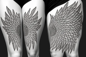 Phoenix on outer thigh tattoo idea