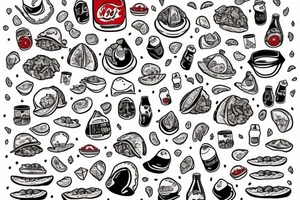 Taco with coca cola on the side tattoo idea
