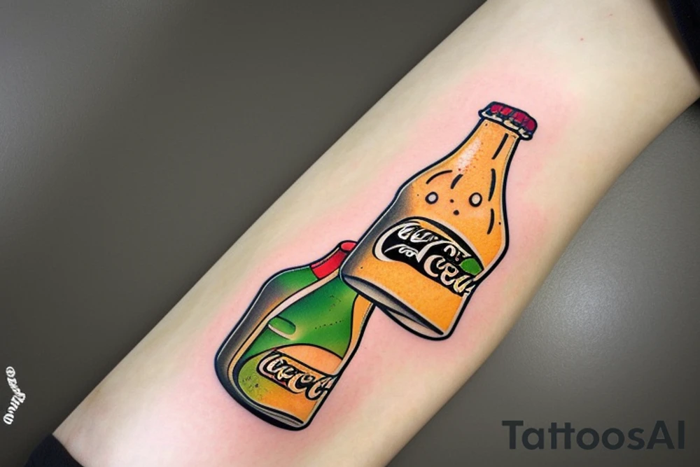 Taco with coca cola on the side tattoo idea