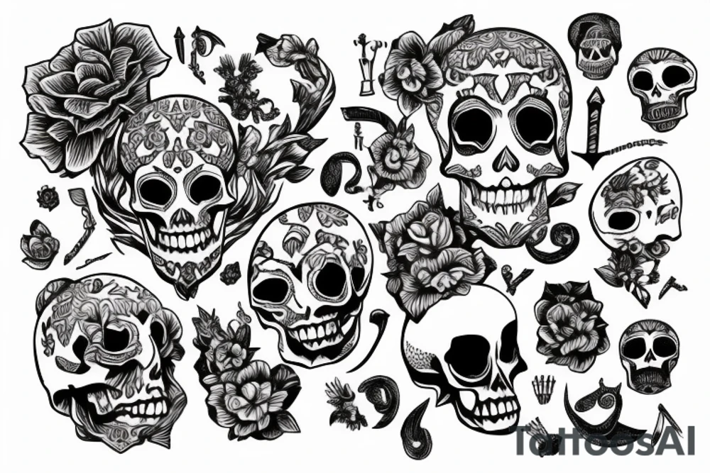 Skeleton holding its head tattoo idea