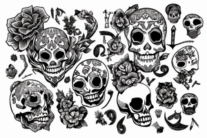 Skeleton holding its head tattoo idea