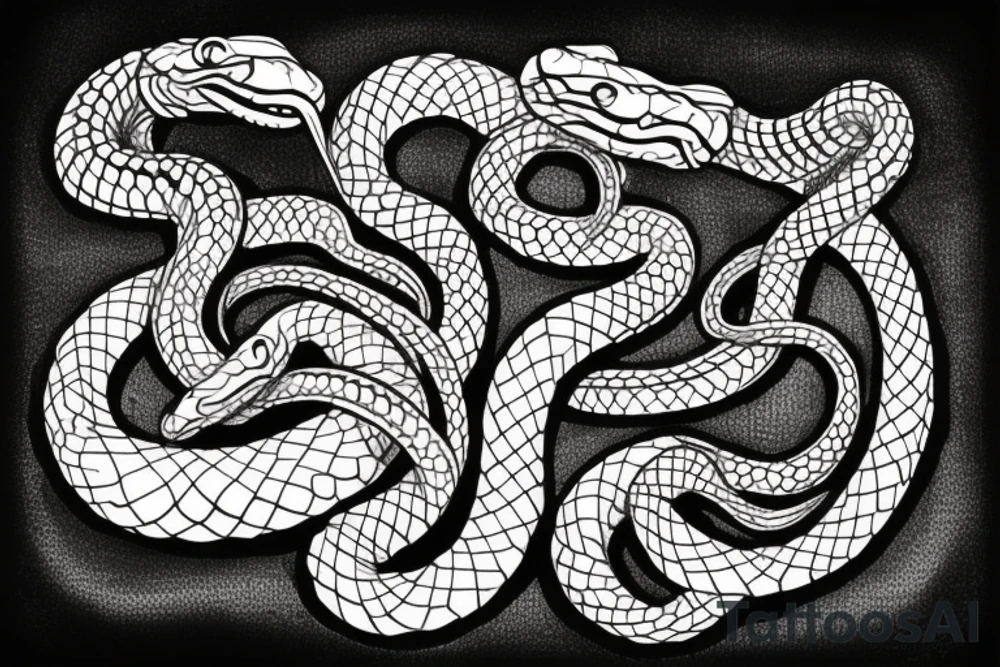 Traditional snake with some shading slithering downwards while hissing towards the right tattoo idea