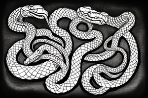 Traditional snake with some shading slithering downwards while hissing towards the right tattoo idea