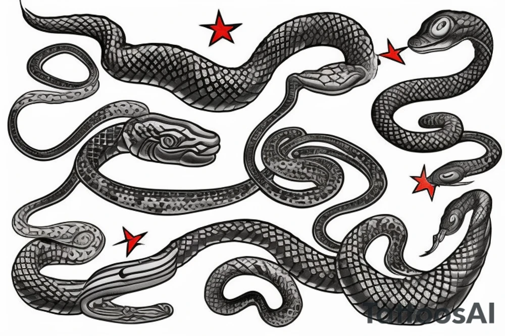 Snake slithering downwards tattoo idea
