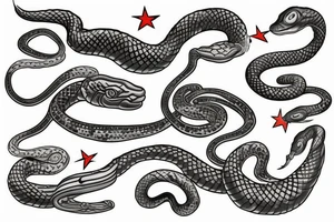 Snake slithering downwards tattoo idea