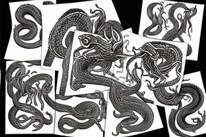 Black snake tattoo idea