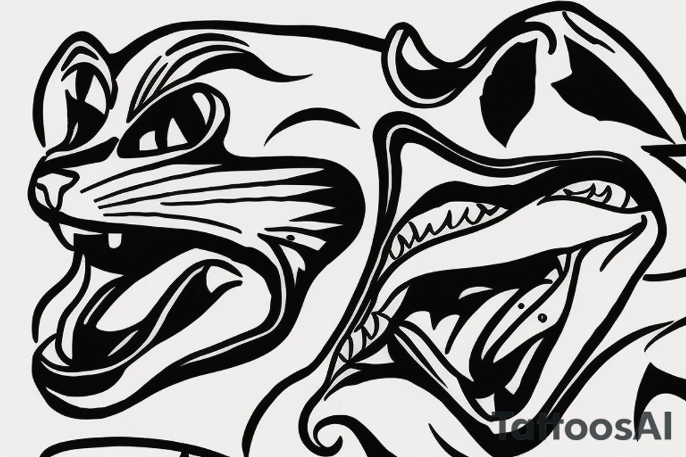 Cougar laughing and rolling around tattoo idea