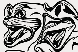 Cougar laughing and rolling around tattoo idea