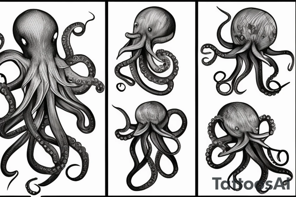 Octopus realistic tattoo idea