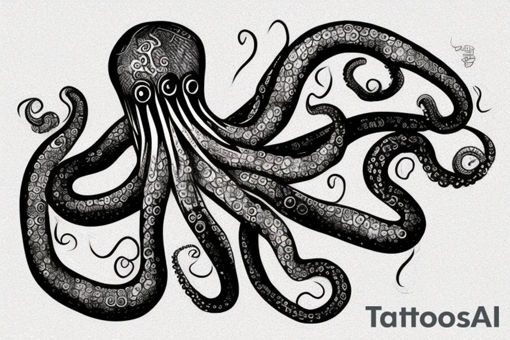 Octopus realistic tattoo idea
