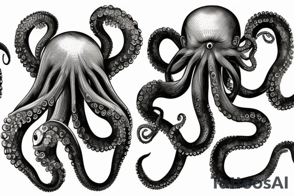 Octopus realistic tattoo idea