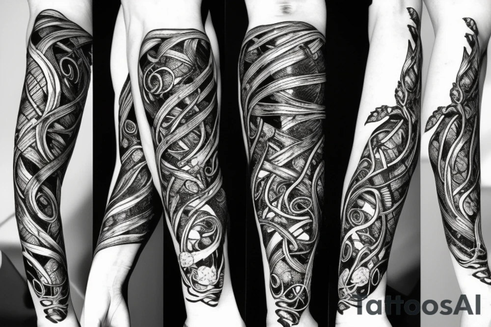 a sword with vines growing around it tattoo idea
