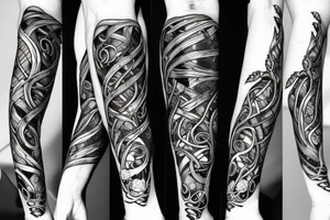 a sword with vines growing around it tattoo idea
