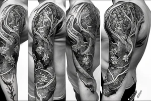 a sword with vines growing around it tattoo idea