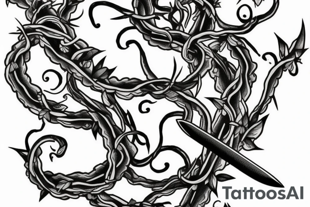 a sword with vines growing around it tattoo idea a sword with vines growing around it tattoo idea