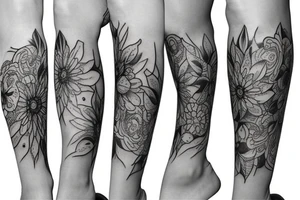 Cover a tatoo around the leg with something beaufitful tattoo idea