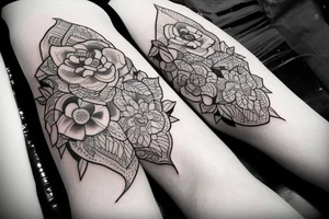 Cover a tatoo around the leg with something beaufitful tattoo idea