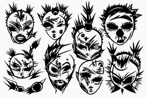 spiky face tattoo idea