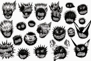 spiky face tattoo idea