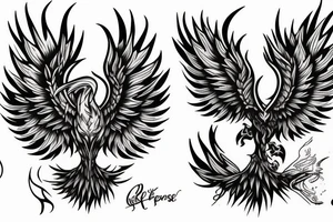 Phoenix rising from Ashes tattoo idea
