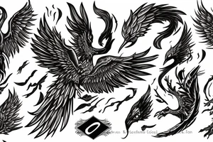 Phoenix rising from Ashes tattoo idea