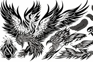 Phoenix rising from Ashes tattoo idea