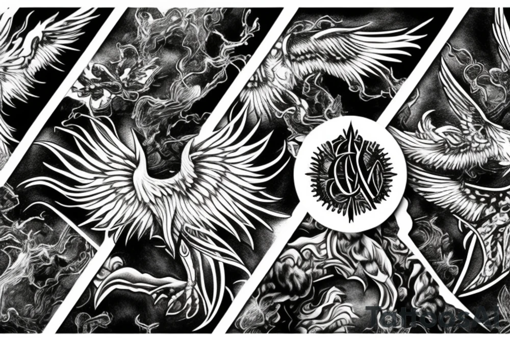 Phoenix rising from Ashes tattoo idea