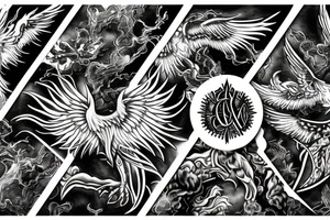 Phoenix rising from Ashes tattoo idea