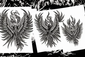 Phoenix rising from Ashes tattoo idea