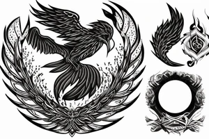 Phoenix rising from Ashes tattoo idea