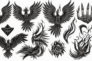 Phoenix rising from Ashes tattoo idea
